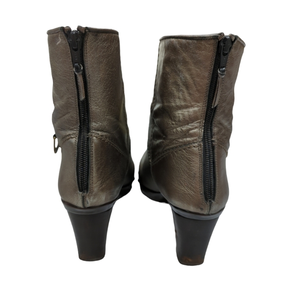 Stuart Weitzman • Studded Metallic Ankle Boots - Picture 4 of 12